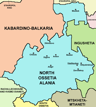 north ossetia map